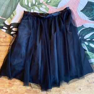 Blu Sage Black Tulle Overlay Full Skirt